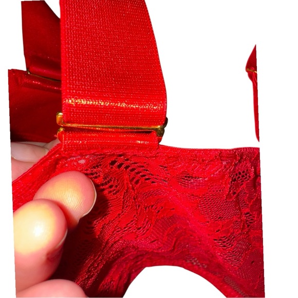 Y2K Juicy‎ Couture Red Lace bustier/Bralet studded gold accent sz 34B - Picture 6 of 6